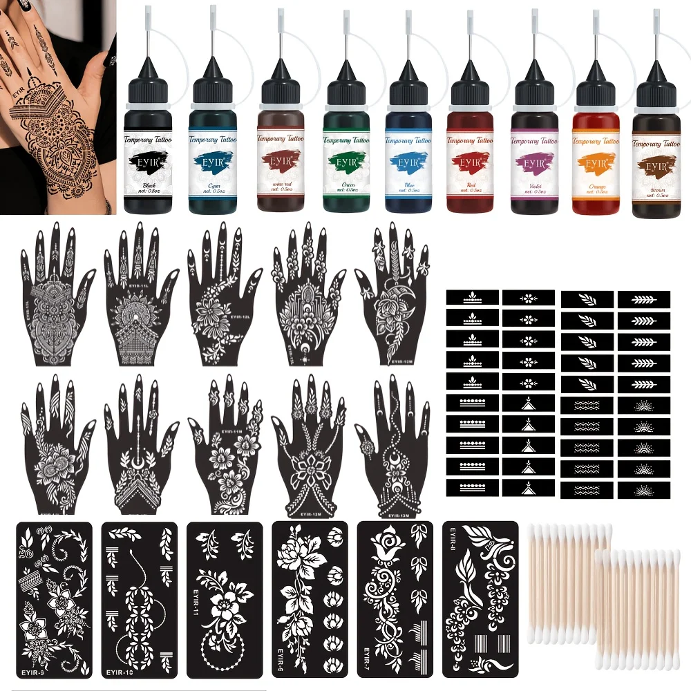9-piece Tattoo Paste Set with Tattoo Stencils, Temporary DIY Tattoos. Waterproof, sweatproof and long-lasting without fading. Id
9-piece Tattoo Paste Set with Tattoo Stencils, Temporary DIY Tattoos. Waterproof, sweatproof and long-lasting without fading. Id