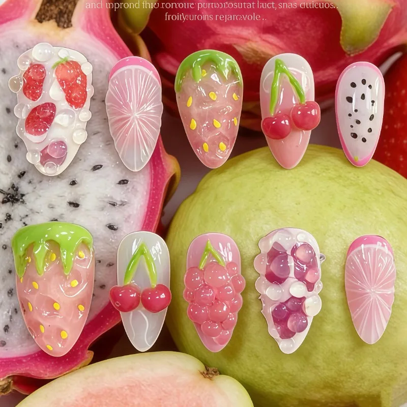24PCS Sweet Fruit Almond False Nails 3D Cherry Grapes Pink French Press on Nails Full Cover Fresh Ins Style Wearable Manicure
24PCS Sweet Fruit Almond False Nails 3D Cherry Grapes Pink French Press on Nails Full Cover Fresh Ins Style Wearable Manicure
