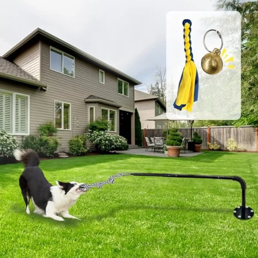 Tether Tug Outdoor Dog Toy Interactive Exercise Game in Yard Tether Tug with 2 Rope Toy and Bell for Large Medium Small Dog Pul
Tether Tug Outdoor Dog Toy Interactive Exercise Game in Yard Tether Tug with 2 Rope Toy and Bell for Large Medium Small Dog Pul