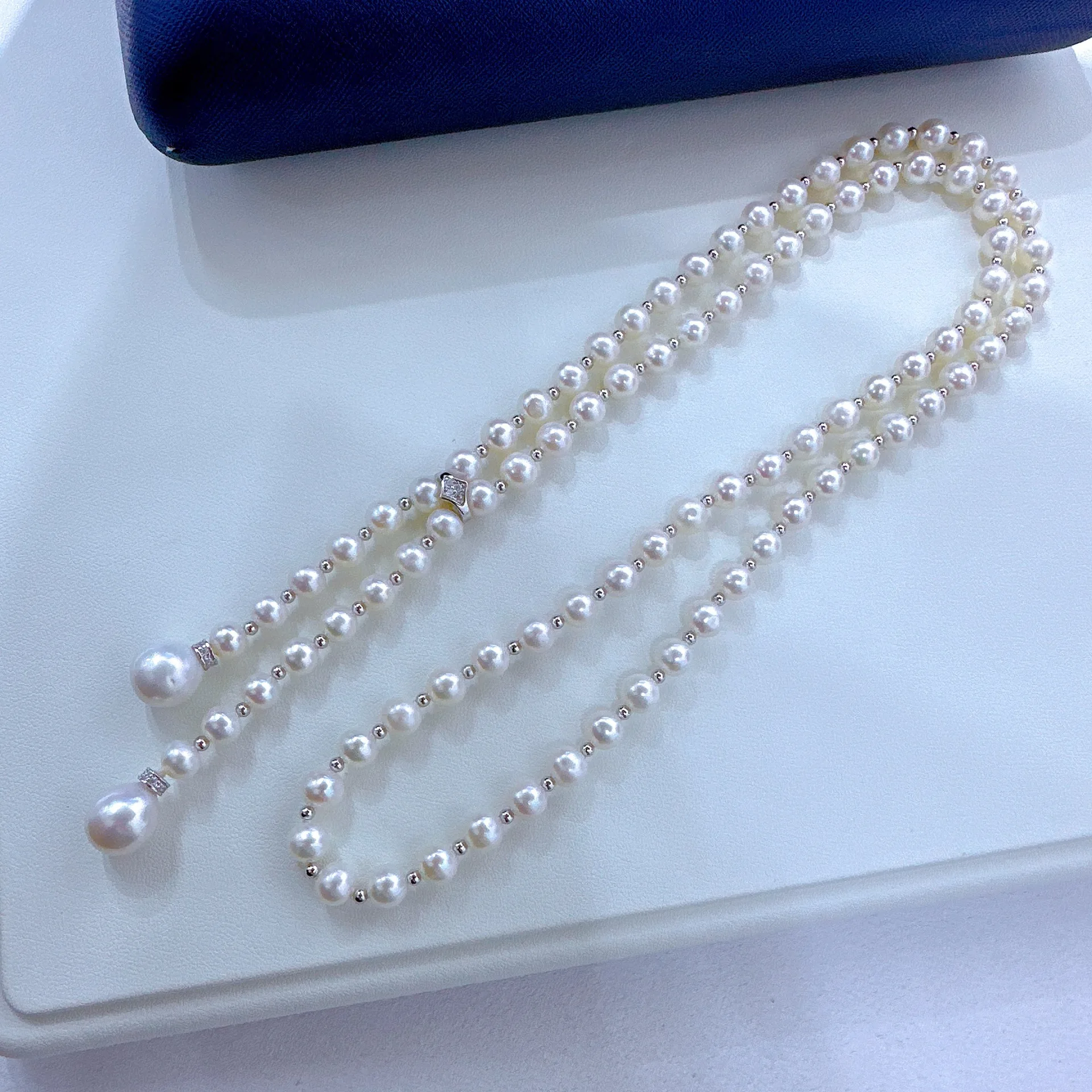 Natural Pearl Necklace AAAA7-8mm+10-12mm Japanese Round Pearl Necklace Multi purpose Long Necklace 80cm -925s
Natural Pearl Necklace AAAA7-8mm+10-12mm Japanese Round Pearl Necklace Multi purpose Long Necklace 80cm -925s