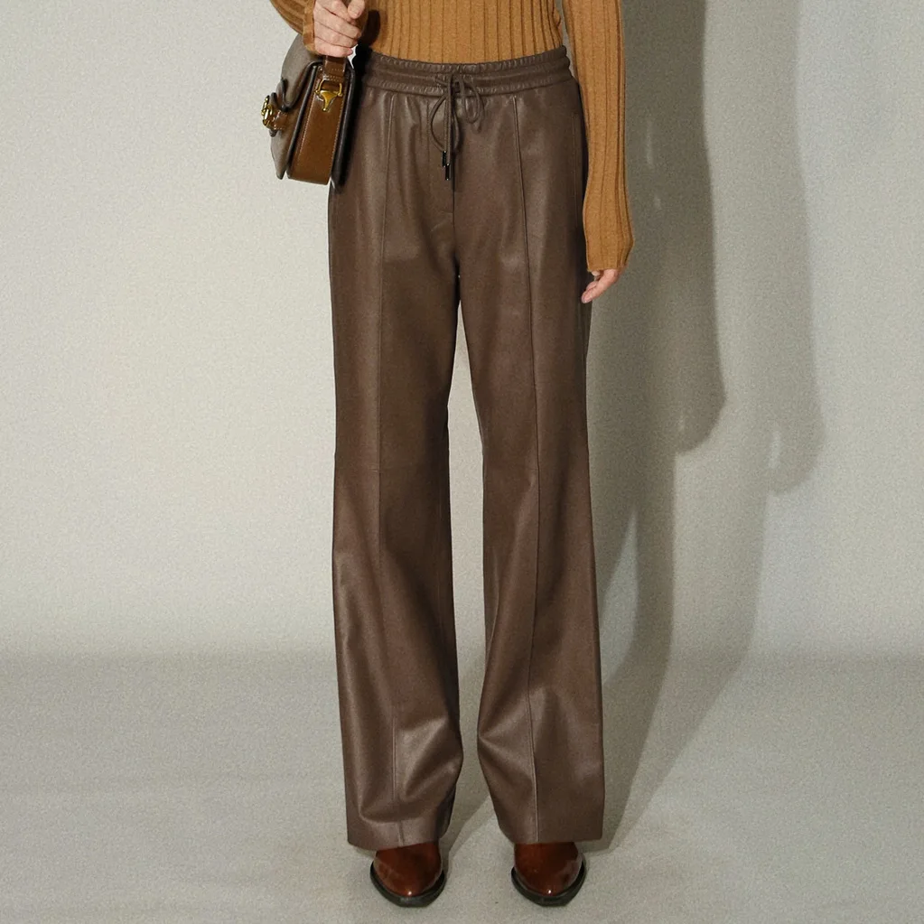 Real Leather Pants Women's Autumn And Winter Commuter Wind Elastic Waist Drawstring Design Slim Long Sheep Leather Wide Leg
Real Leather Pants Women's Autumn And Winter Commuter Wind Elastic Waist Drawstring Design Slim Long Sheep Leather Wide Leg