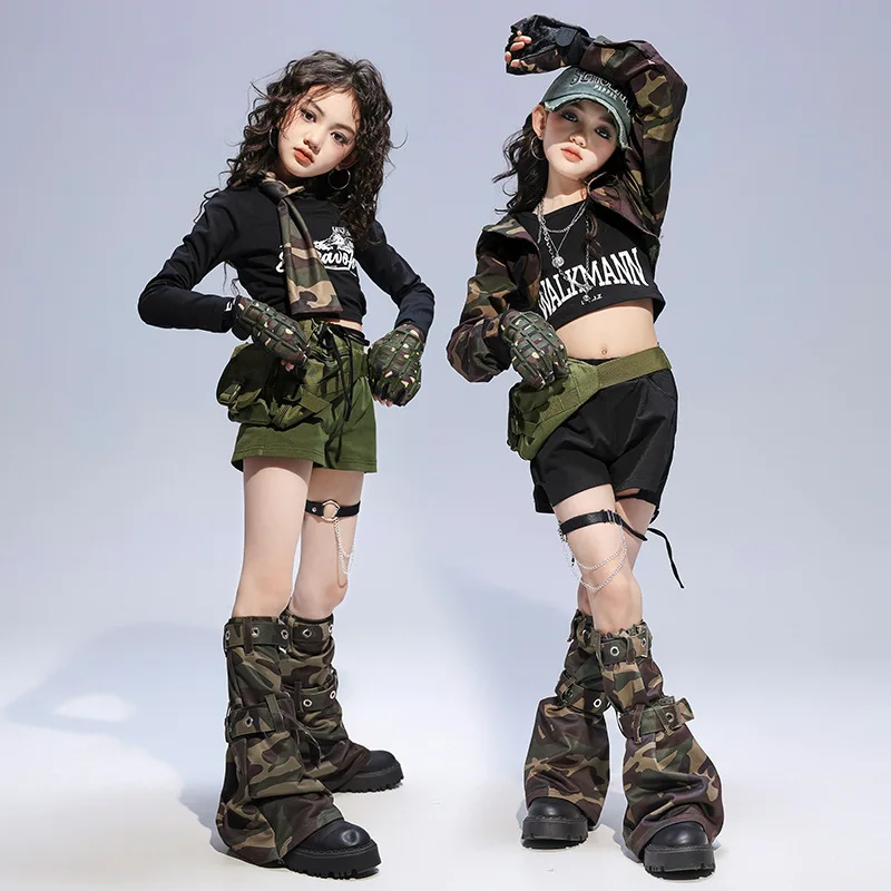 Girls Jazz Dance Costumes Black And Green Dance Suit For Kpop Stage Children's Clothing Crop Tops Shorts Fashion Streetwear 3024
Girls Jazz Dance Costumes Black And Green Dance Suit For Kpop Stage Children's Clothing Crop Tops Shorts Fashion Streetwear 3024
