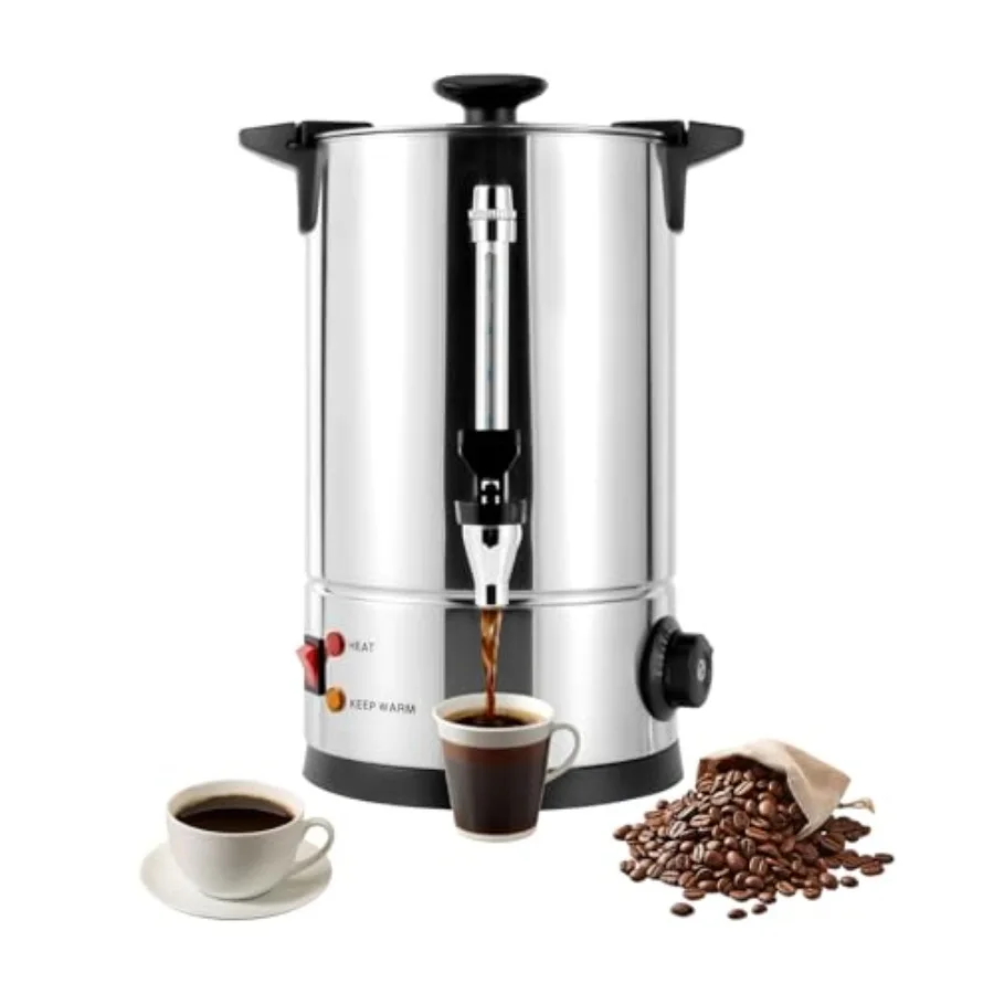 Commercial Coffee Urn for Buffet Catering Wedding, Stainless Steel, Silver, 1KW 2.11Gal Large Capacity with 86-230F Adjustable
Commercial Coffee Urn for Buffet Catering Wedding, Stainless Steel, Silver, 1KW 2.11Gal Large Capacity with 86-230F Adjustable