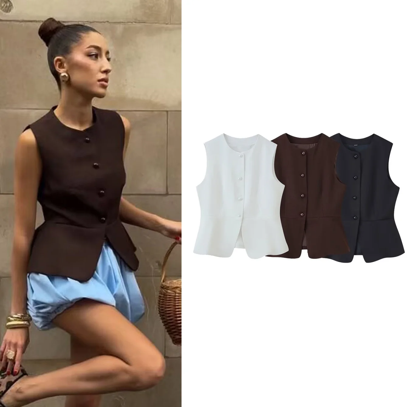 Women's Blazers Short Vest Spring Autumn Daily OL Female Sleeveless Suit Vests Casual Commuting Temperament Waistcoat Tops
Women's Blazers Short Vest Spring Autumn Daily OL Female Sleeveless Suit Vests Casual Commuting Temperament Waistcoat Tops