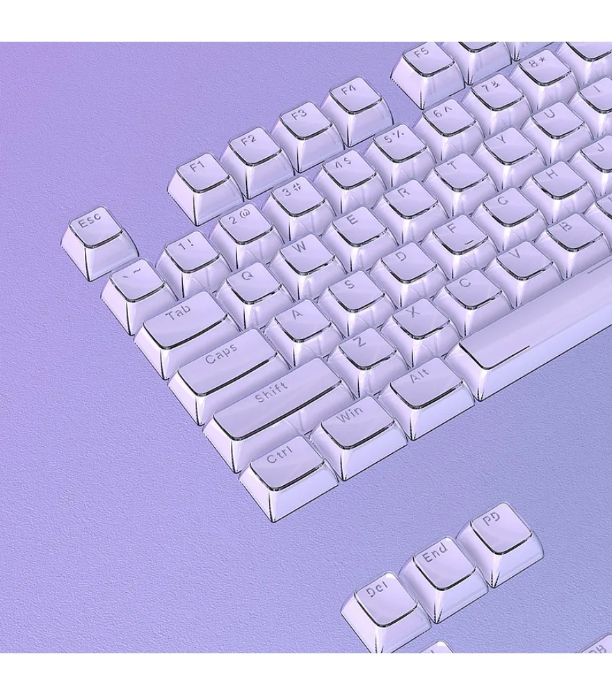 Jelly purple keycap 0EM height small full set of 136 keys PC transparent magnetic axis keyboard
Jelly purple keycap 0EM height small full set of 136 keys PC transparent magnetic axis keyboard