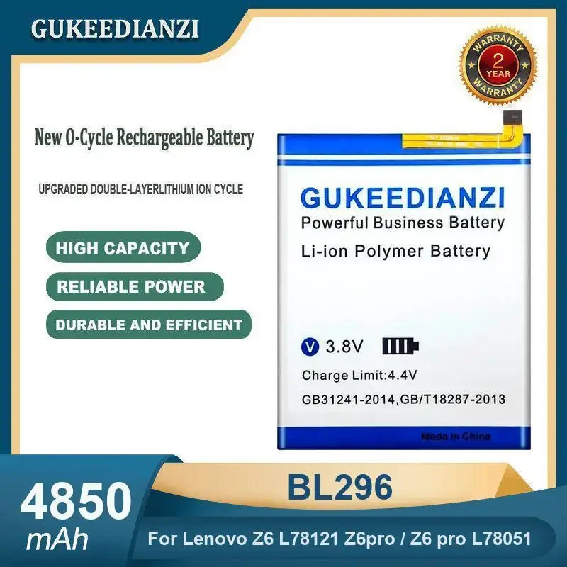 High Capacity 4850mAh BL296 Mobile Phone Battery For Lenovo Z6 L78121 Z6pro / Z6 pro L78051
High Capacity 4850mAh BL296 Mobile Phone Battery For Lenovo Z6 L78121 Z6pro / Z6 pro L78051