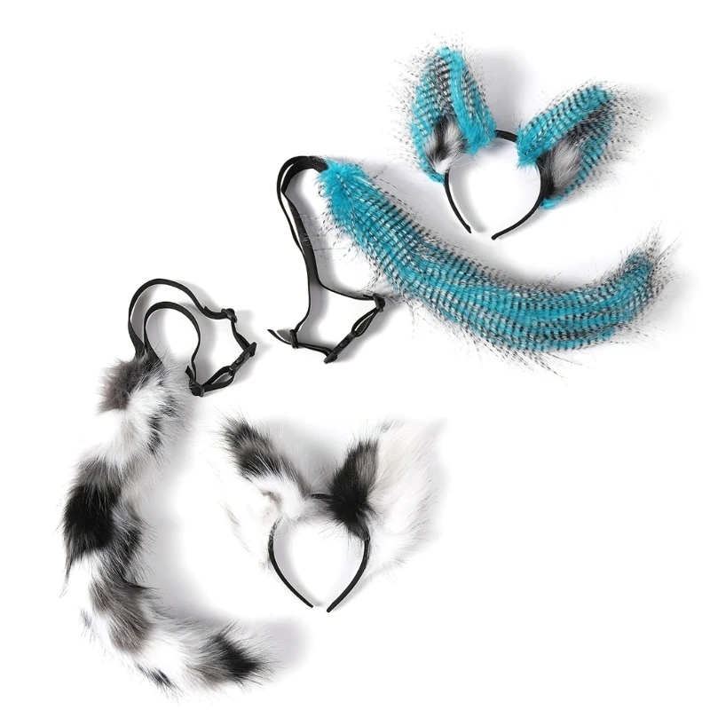 YUYU Cats Ear Headband Wolf Tail Soft Animal Tail Lovely Cats Ear Headwear Halloween Cosplay Costume for Carnivals Party
YUYU Cats Ear Headband Wolf Tail Soft Animal Tail Lovely Cats Ear Headwear Halloween Cosplay Costume for Carnivals Party