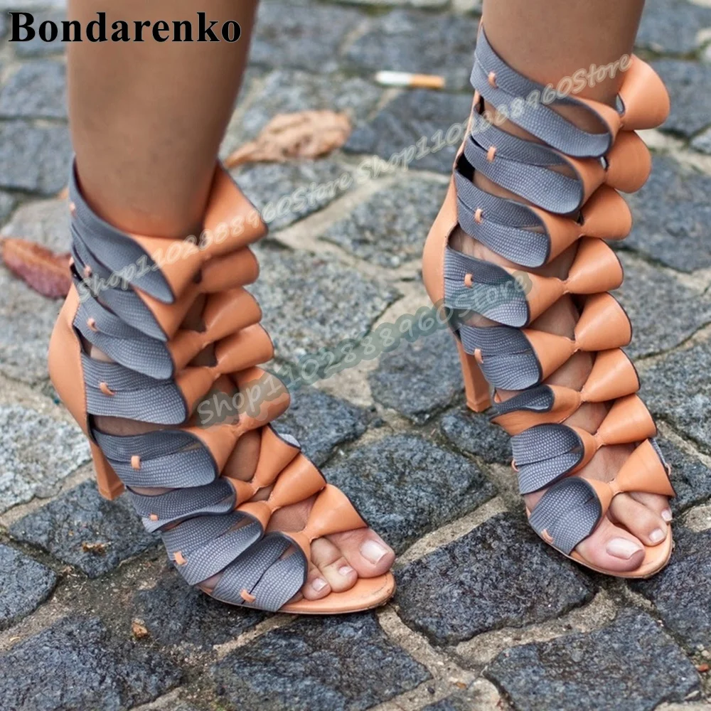 Unique Mixed Strappy Knot Sandals Thin High Heel Shoes For Women Back Zipper Peep Toe Occidental Casual Zapatos Para Mujere
Unique Mixed Strappy Knot Sandals Thin High Heel Shoes For Women Back Zipper Peep Toe Occidental Casual Zapatos Para Mujere