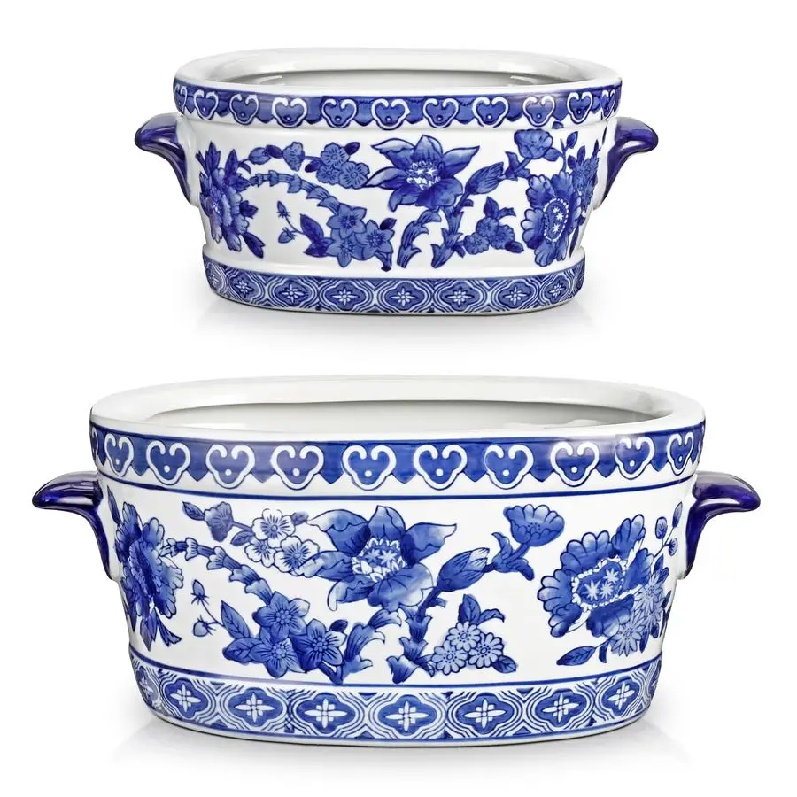 and White Ceramic Planter Pot Vintage Floral Oval Cachepot Vase for Indoor Plants, Flowers amp Succulents Glazed Ch Customizable
and White Ceramic Planter Pot Vintage Floral Oval Cachepot Vase for Indoor Plants, Flowers amp Succulents Glazed Ch Customizable