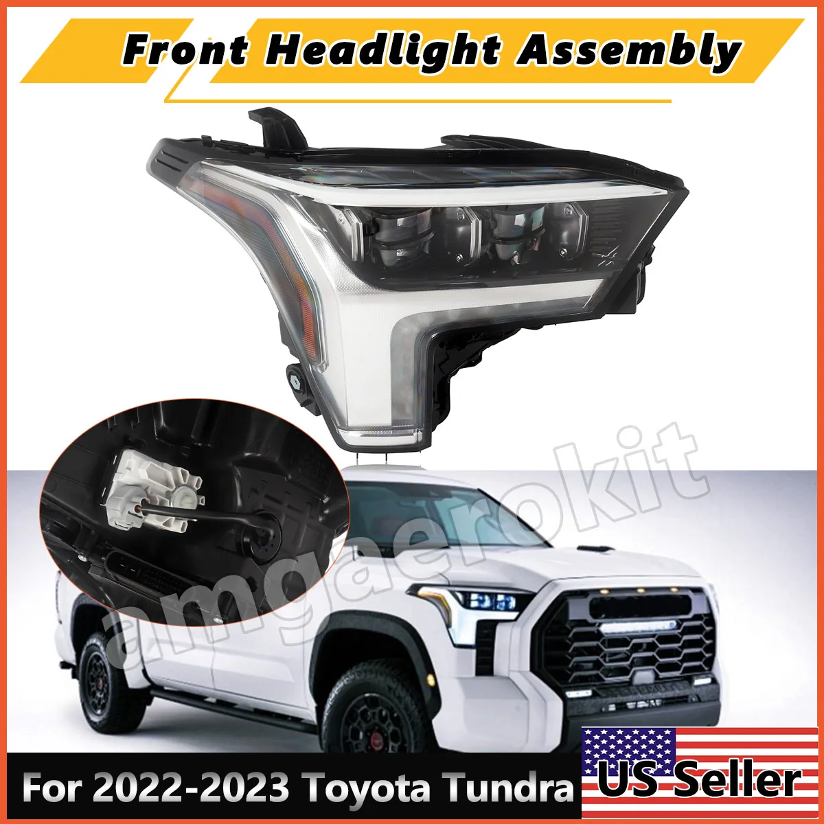 Headlight For 2022-23 Toyota Tundra LED Black with Auto Leveling Passenger Right and Left
Headlight For 2022-23 Toyota Tundra LED Black with Auto Leveling Passenger Right and Left