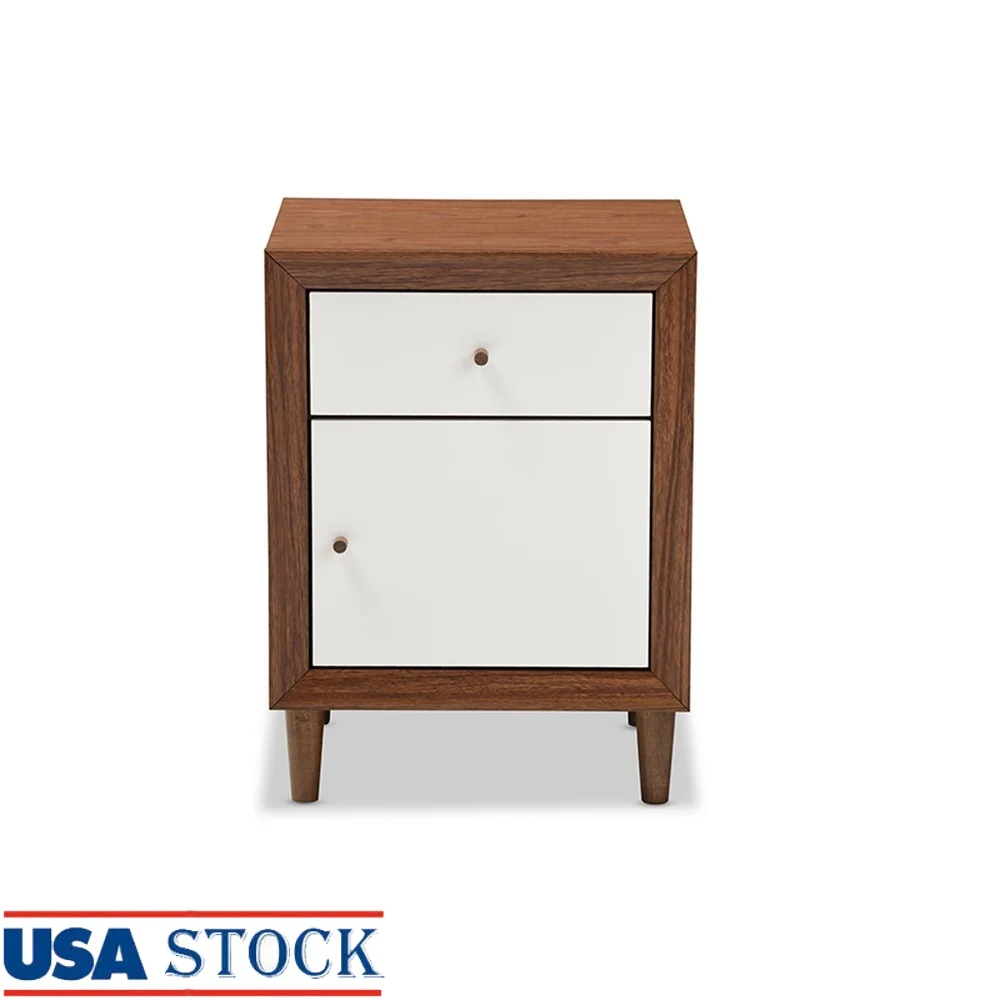 Mid-century Modern Nightstand with 1 Drawer 1 Door Scandinavian Style Storage Engineered Wood Rubberwood Legs Assembly Required
Mid-century Modern Nightstand with 1 Drawer 1 Door Scandinavian Style Storage Engineered Wood Rubberwood Legs Assembly Required