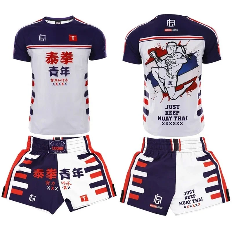 MMA T Shirt Muay Thai Shorts Boxing Training Suit Mens Womens Fitness Gym Fight Kickboxing Pants Bjj Rashguard Martial Arts Gear
MMA T Shirt Muay Thai Shorts Boxing Training Suit Mens Womens Fitness Gym Fight Kickboxing Pants Bjj Rashguard Martial Arts Gear
