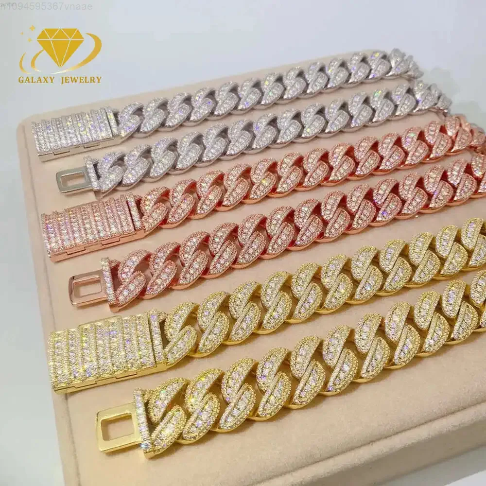 Роскошная кубинская цепочка 18 мм, цепочка Iced Out в стиле хип-хоп, стерлинговое серебро 925 пробы, Miami Vvs, бриллиантовая тяжелая кубинская цепочка с муаснитом
Роскошная кубинская цепочка 18 мм, цепочка Iced Out в стиле хип-хоп, стерлинговое серебро 925 пробы, Miami Vvs, бриллиантовая тяжелая кубинская цепочка с муаснитом