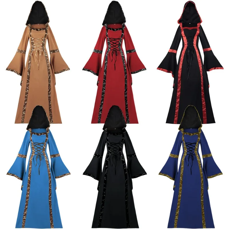 2025 Medieval Hooded Gown | Square Neck Lace-Up Dress with Bell Sleeves & Flared Skirt for Vintage Stage Cosplay Performances
2025 Medieval Hooded Gown | Square Neck Lace-Up Dress with Bell Sleeves & Flared Skirt for Vintage Stage Cosplay Performances