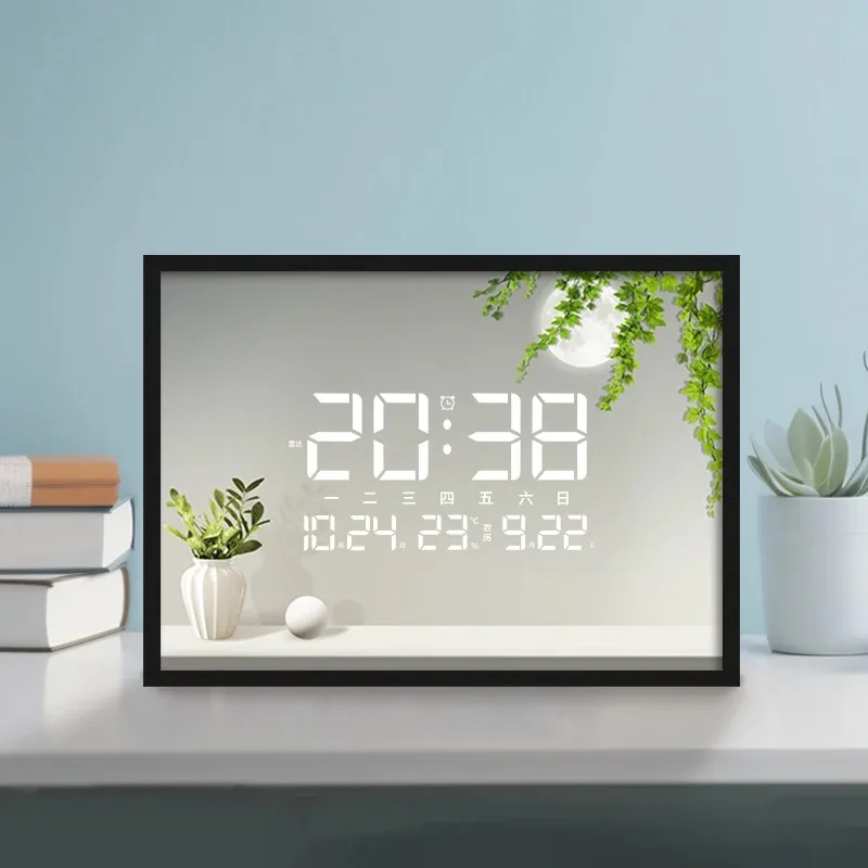 Electronic clock, wall clock, living room, study, mini desktop perpetual calendar, digital clock, table top ornament
Electronic clock, wall clock, living room, study, mini desktop perpetual calendar, digital clock, table top ornament