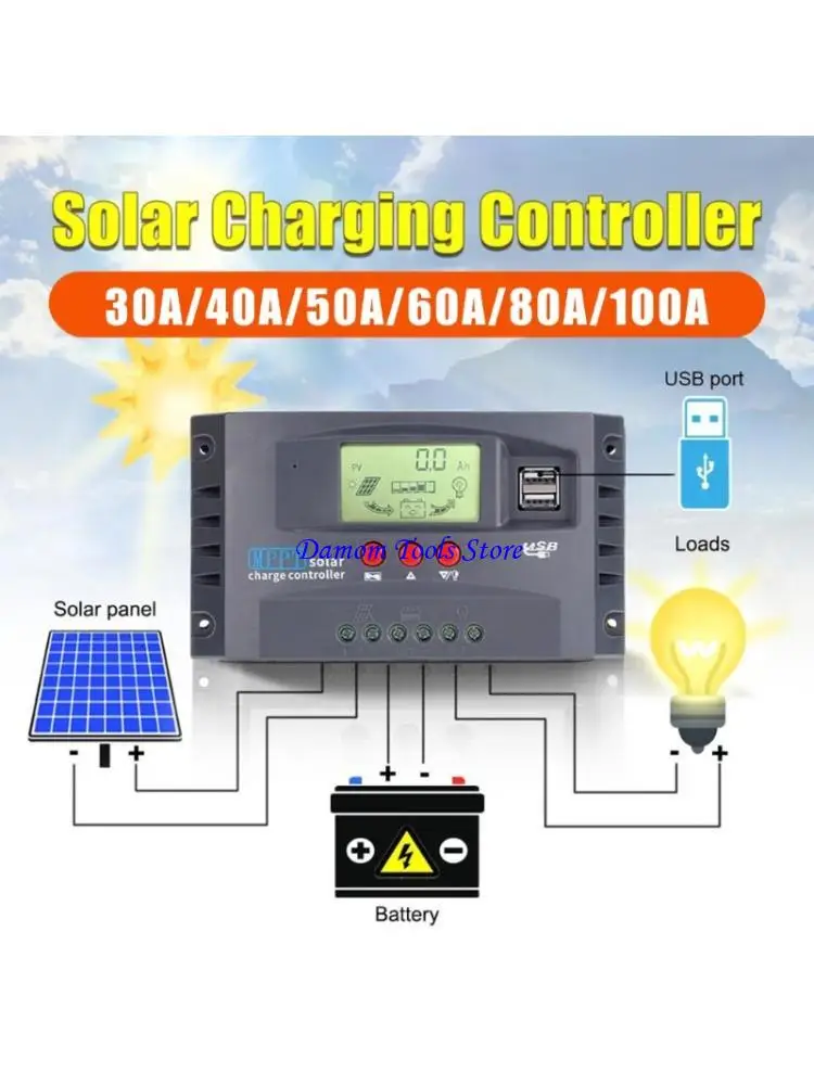 57BE MPPT Solar Controllers 30 to 100A Easy Monitoring Strong ABS Lighting Controllers Device Easy to Use for Outdoor Lighting
57BE MPPT Solar Controllers 30 to 100A Easy Monitoring Strong ABS Lighting Controllers Device Easy to Use for Outdoor Lighting
