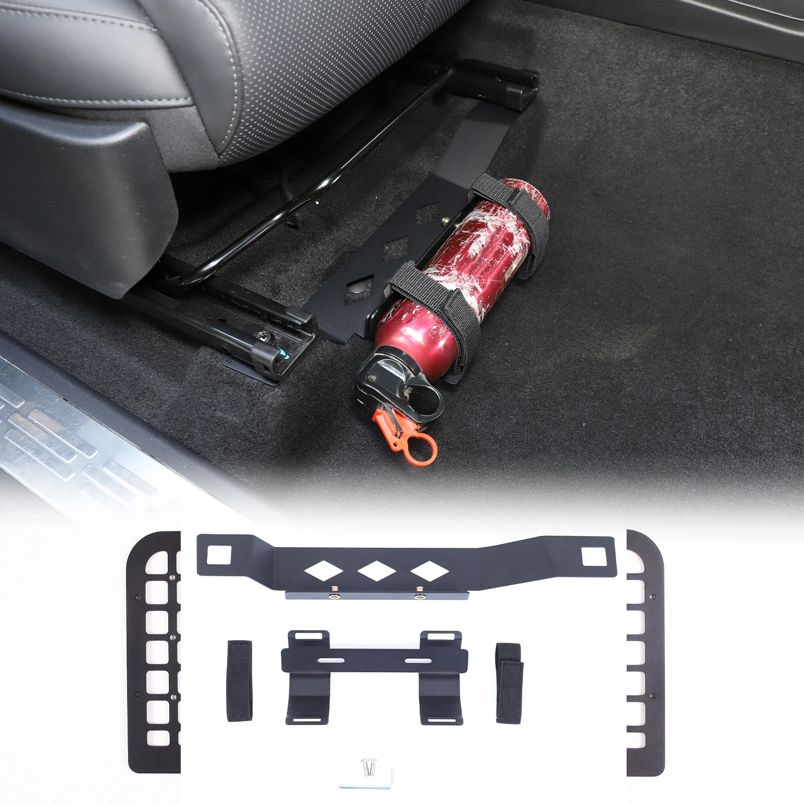 For 2024+ Haval H9 co-driver seat extinguisher bracket bracket accessories under the seat Aluminum alloy Black (magic belt)
For 2024+ Haval H9 co-driver seat extinguisher bracket bracket accessories under the seat Aluminum alloy Black (magic belt)