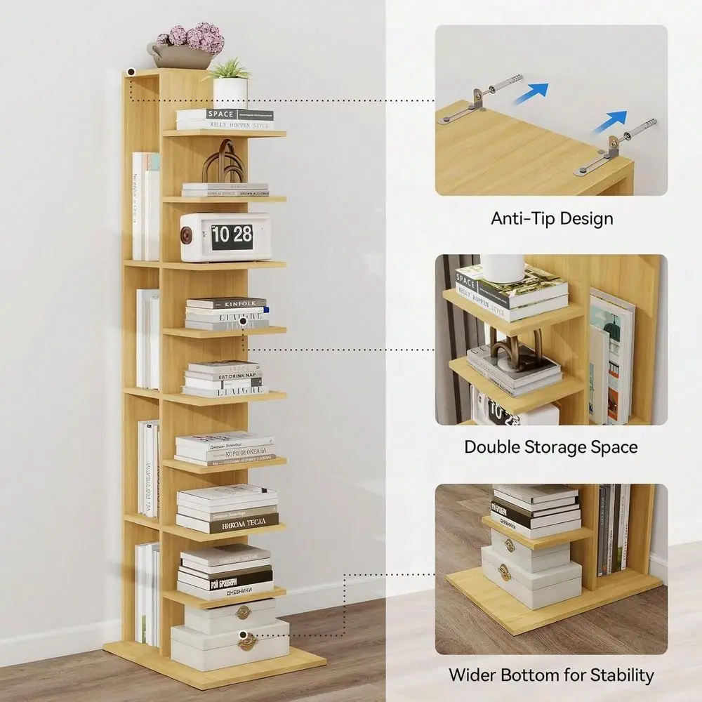 Bookshelf, 13Tier Bookcase For Small Space, Tall Vertical Spine Bookshelf Tower, Modern Corner Book Shelf With Storage For Home
Bookshelf, 13Tier Bookcase For Small Space, Tall Vertical Spine Bookshelf Tower, Modern Corner Book Shelf With Storage For Home