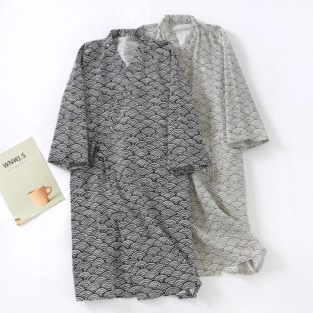 Sleepwear V-Neck Men's Kimono Bathrobe Loose Long Sleeve Japanese-Style Yukata Thin Print Men's Hooded Robe Summer
Sleepwear V-Neck Men's Kimono Bathrobe Loose Long Sleeve Japanese-Style Yukata Thin Print Men's Hooded Robe Summer