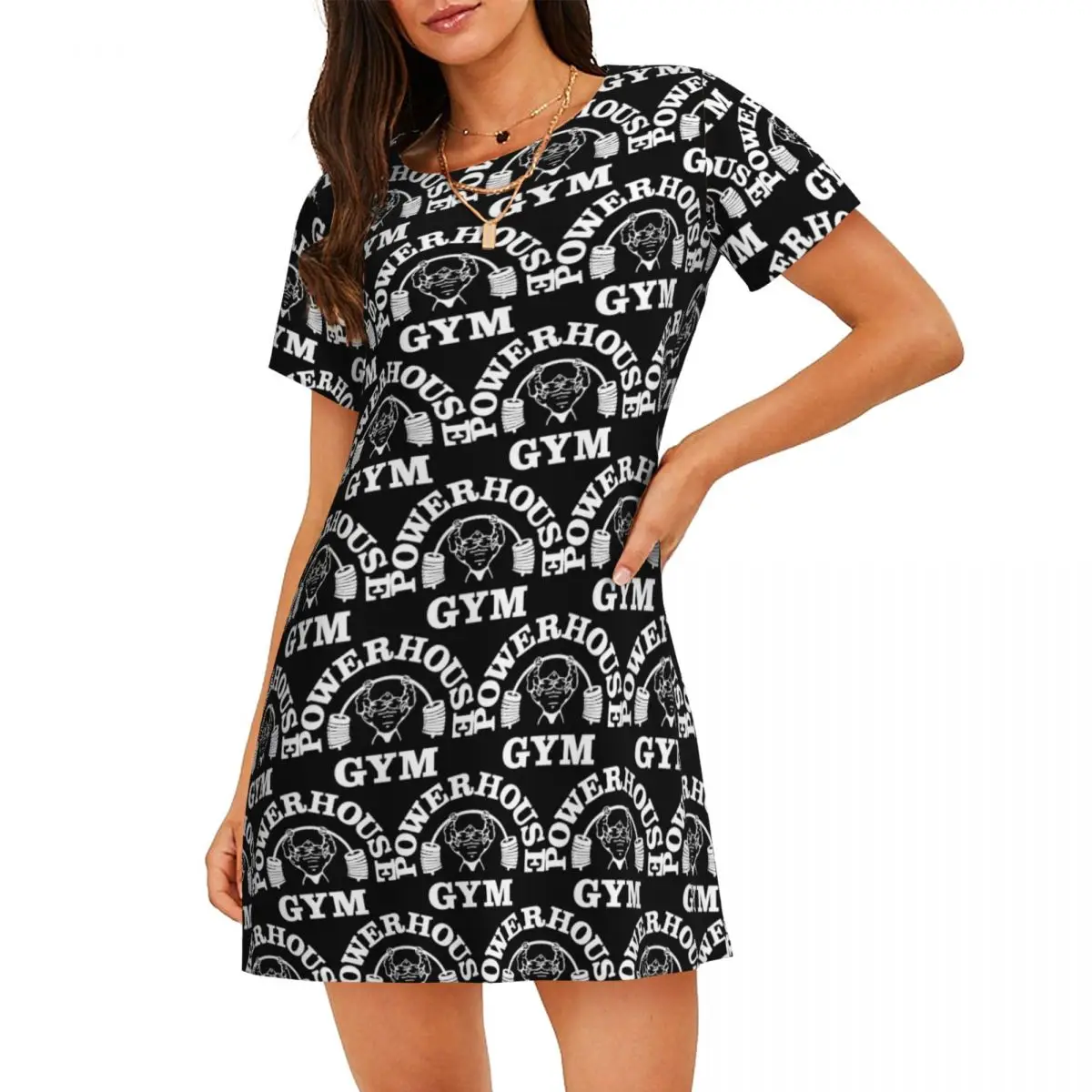 Custom White Powerhouse Gym Womens Short Sleeve Sleepshirt Fitness Building Muscle Nightdress For Shopping Travels Sleepdress
Custom White Powerhouse Gym Womens Short Sleeve Sleepshirt Fitness Building Muscle Nightdress For Shopping Travels Sleepdress