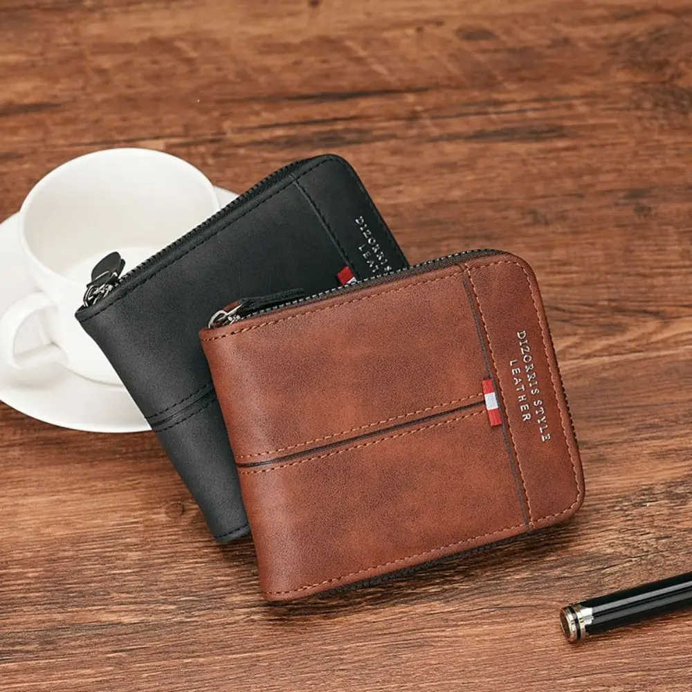 Retro PU Leather Men Short Wallet Zipper Folding Business Clutch Bag Large Capacity Multi Card Slot ID Card Holder Travel
Retro PU Leather Men Short Wallet Zipper Folding Business Clutch Bag Large Capacity Multi Card Slot ID Card Holder Travel