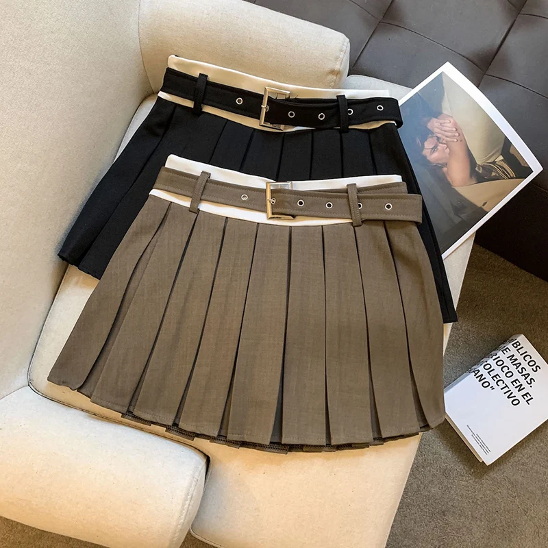 Sweet Preppy Mini Skirt Women Summer A Line Sexy Patchwork Belt Pleated Skirts Korean Letter Embroidery Student Casual Skirt
Sweet Preppy Mini Skirt Women Summer A Line Sexy Patchwork Belt Pleated Skirts Korean Letter Embroidery Student Casual Skirt