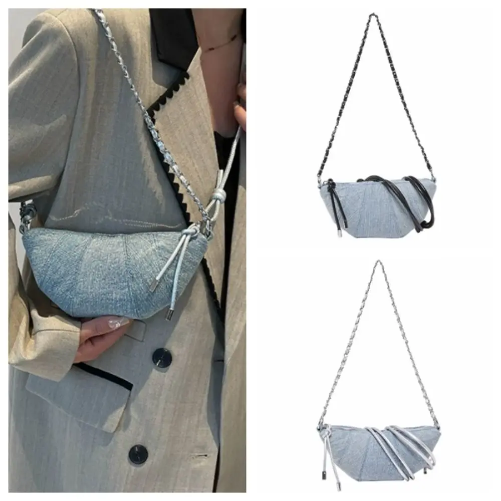 Casual Chain Croissant Pack Satchel Half Moon Korean Style Denim Dumpling Bag Purse Zipper Nylon Shoulder Bag Women
Casual Chain Croissant Pack Satchel Half Moon Korean Style Denim Dumpling Bag Purse Zipper Nylon Shoulder Bag Women