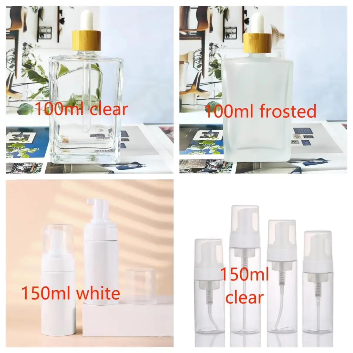 Silver Plated Glass Bottle with Silver Spray Cap Frosted Glass Bottle with black Plastic Lotion/Dropper Cap Face Serum Bottles
Silver Plated Glass Bottle with Silver Spray Cap Frosted Glass Bottle with black Plastic Lotion/Dropper Cap Face Serum Bottles