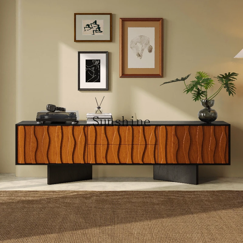 French retro audio-visual cabinet modern simple living room high wave floor cabinet
French retro audio-visual cabinet modern simple living room high wave floor cabinet