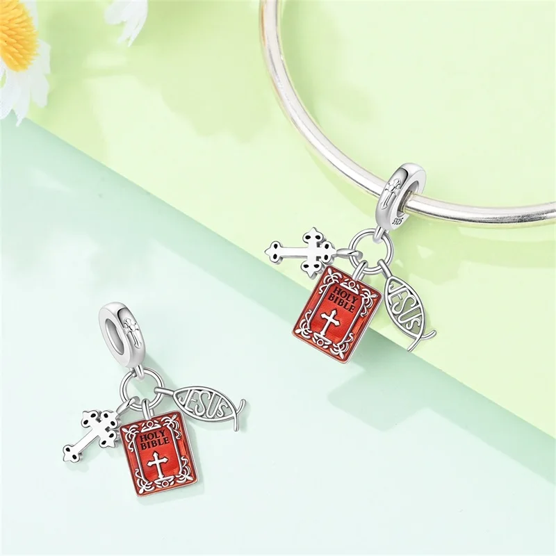 925 Sterling Silver Bible Three Piece Set Charms Pendant For Women Fit Original Bracelet DIY Birthday Party Jewelry Gifts
925 Sterling Silver Bible Three Piece Set Charms Pendant For Women Fit Original Bracelet DIY Birthday Party Jewelry Gifts