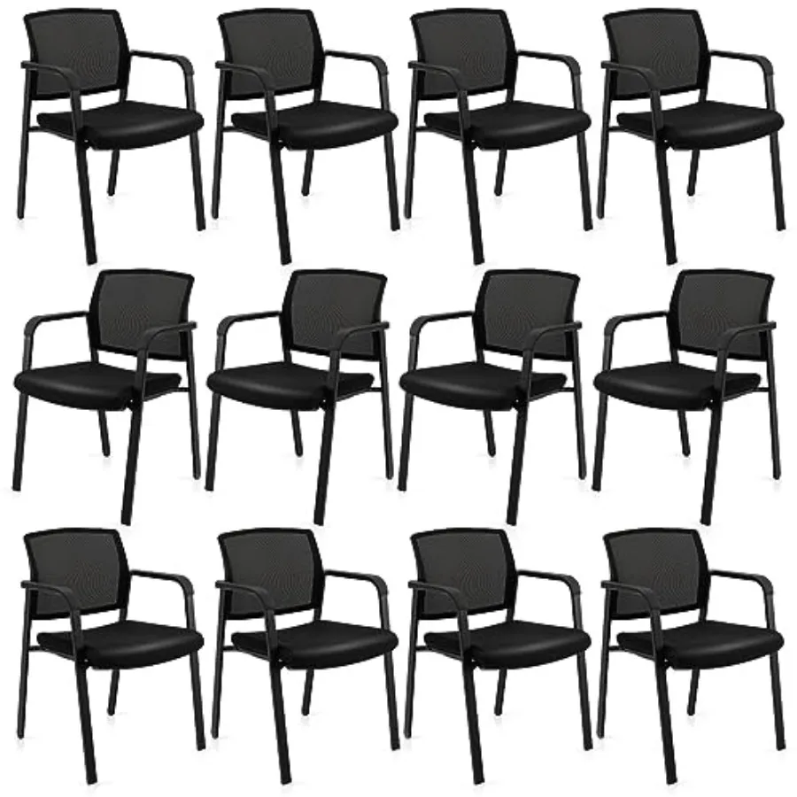 Set of 12 Conference Room Chairs, Stackable Office Guest Chairs with Upholstered Seat, Mesh Backrest and Armrests, Waiting Room
Set of 12 Conference Room Chairs, Stackable Office Guest Chairs with Upholstered Seat, Mesh Backrest and Armrests, Waiting Room