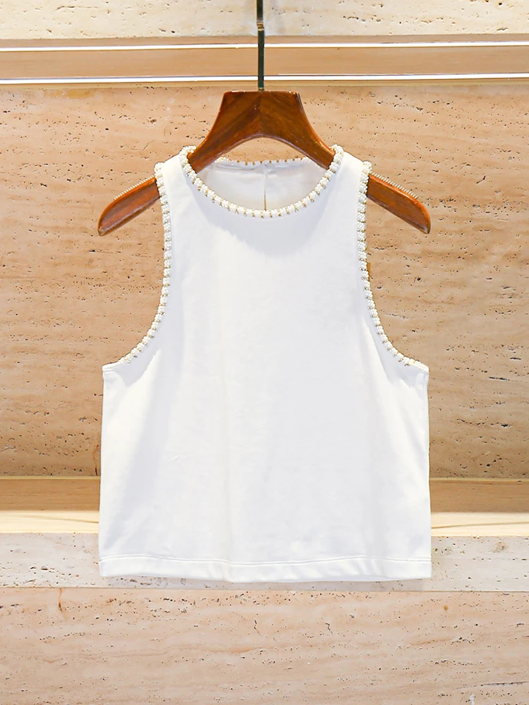 Heavy Embellished Bead Vest Top Shoulder Strap Summer Fashion High-End Women's Wear Commute Style Short Length Color
Heavy Embellished Bead Vest Top Shoulder Strap Summer Fashion High-End Women's Wear Commute Style Short Length Color