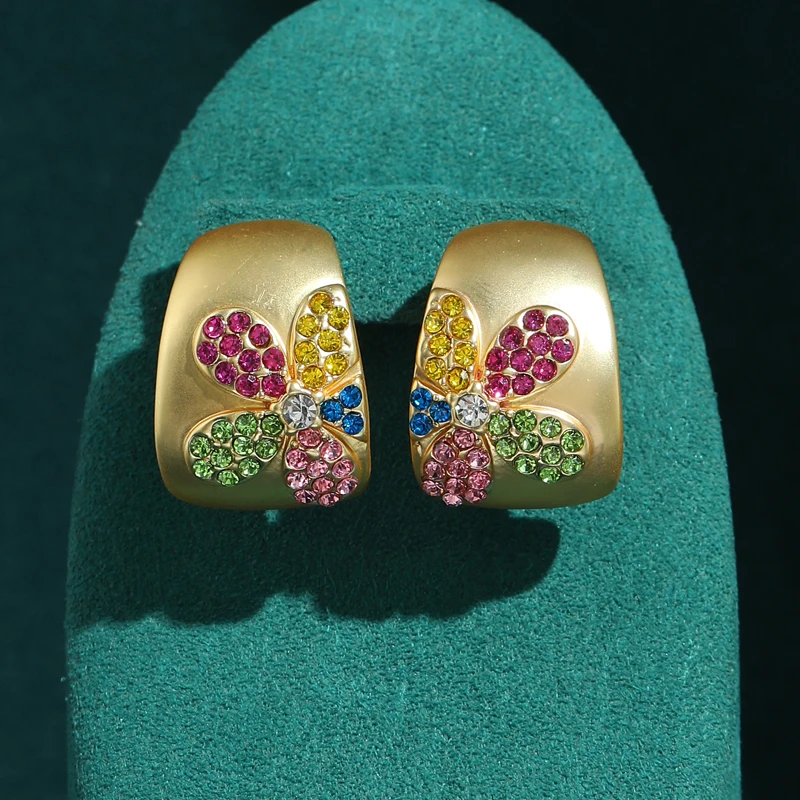 Vintage Colorful Stud Earrings Gold Color Rhinestone Flower Luxury Designer Jewelry Woman Accessories Birthday Elegant Gift 2026
Vintage Colorful Stud Earrings Gold Color Rhinestone Flower Luxury Designer Jewelry Woman Accessories Birthday Elegant Gift 2026