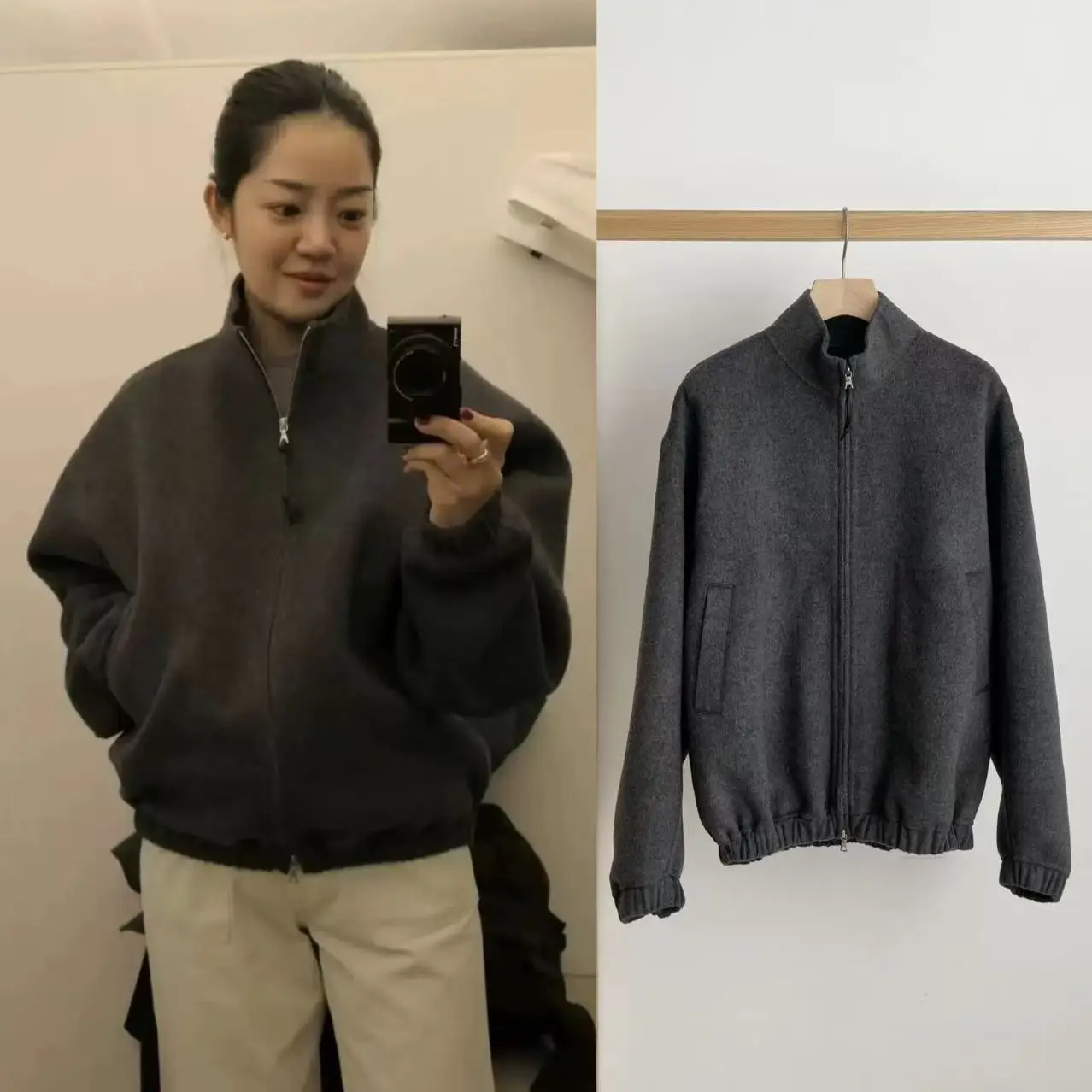 Winter Women's Woolen Jaet Double Zipper Casual Sle Korean Loose Fit Long Sve Mid-Length Zipper Closure Coat
Winter Women's Woolen Jaet Double Zipper Casual Sle Korean Loose Fit Long Sve Mid-Length Zipper Closure Coat