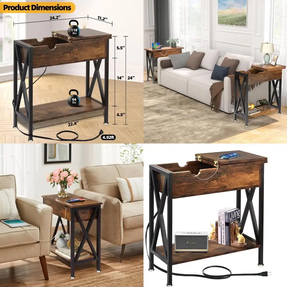 Узкий откидной столик с USB-портом и розеткой, 12 x 24 x 24, зарядная станция для гостиной
Узкий откидной столик с USB-портом и розеткой, 12 x 24 x 24, зарядная станция для гостиной