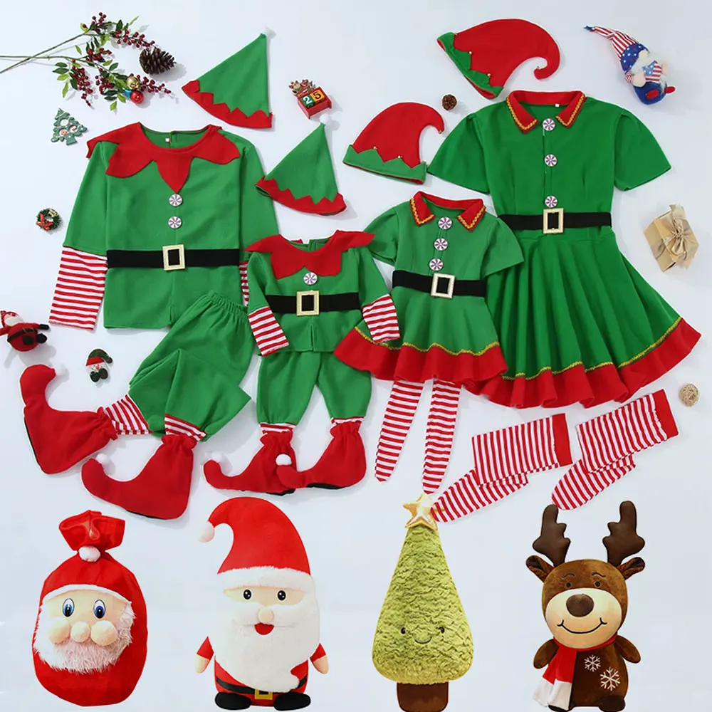 2024 Christmas new Children and adults cosplay Christmas green elf costumes 3-piece set Santa Claus costume + accessories sets
2024 Christmas new Children and adults cosplay Christmas green elf costumes 3-piece set Santa Claus costume + accessories sets