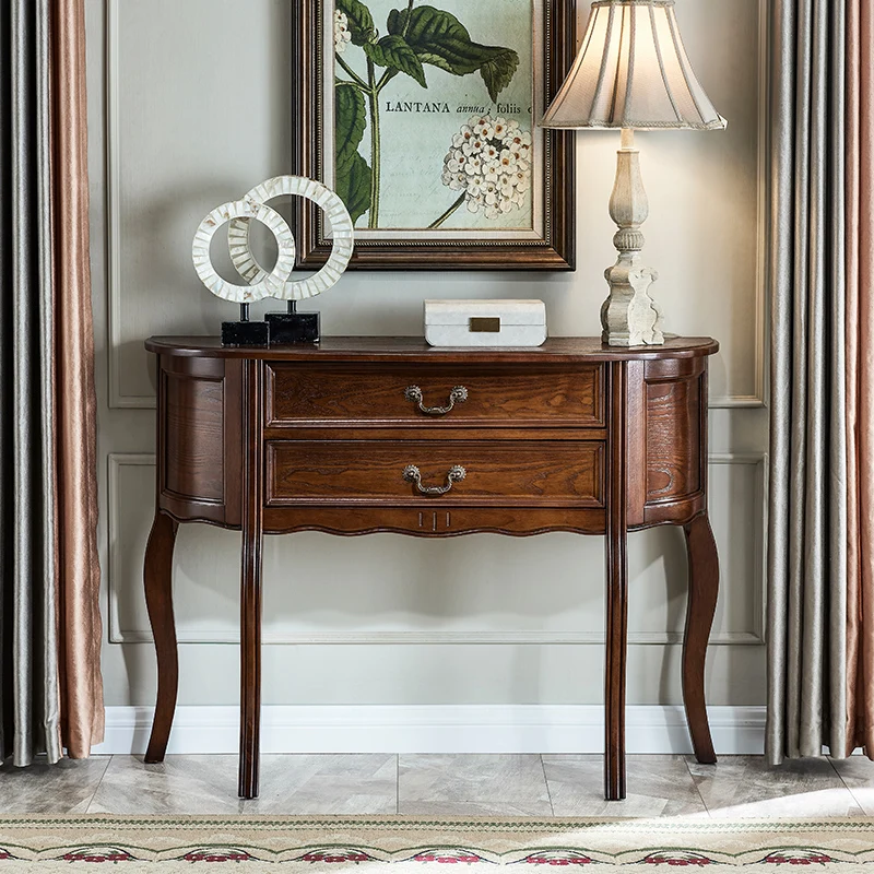 American solid wood semicircular entrance cabinet, aisle cabinet, entrance semicircular table, entrance table, side table agains
American solid wood semicircular entrance cabinet, aisle cabinet, entrance semicircular table, entrance table, side table agains