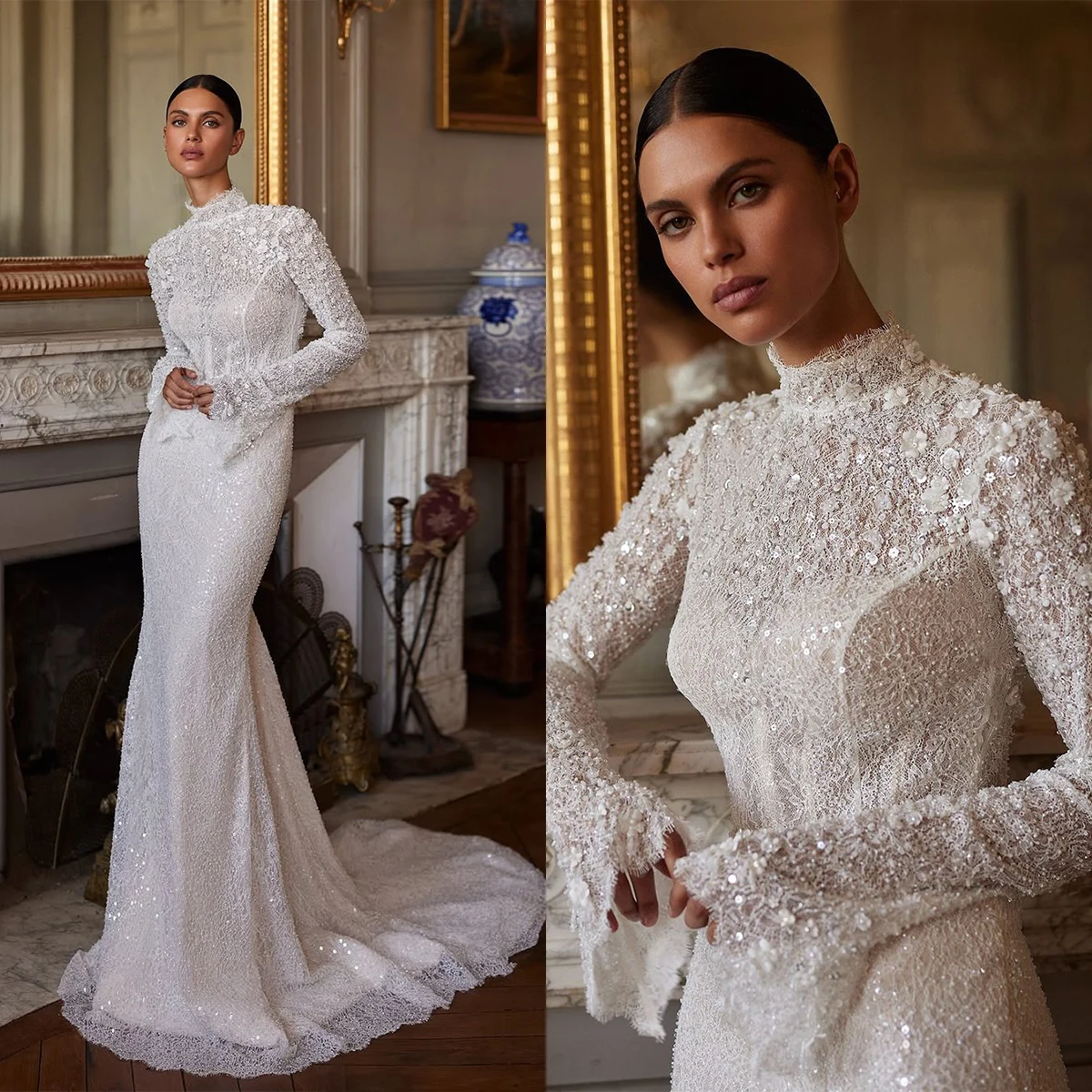 Великолепные свадебные платья-русалки с длинными рукавами, расшитые пайетками и бисером, со шлейфом, на заказ
Великолепные свадебные платья-русалки с длинными рукавами, расшитые пайетками и бисером, со шлейфом, на заказ