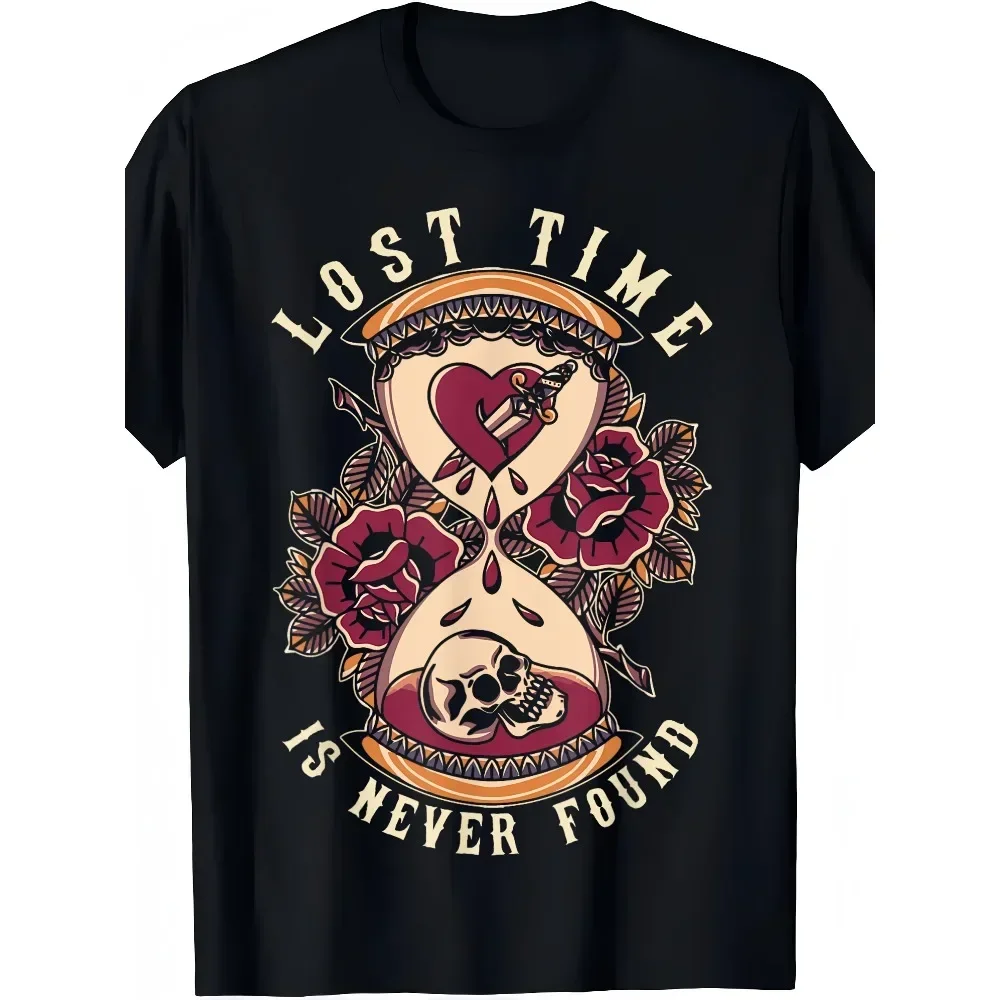 Men's & Unisex Vintage Hourglass Tattoo T-Shirt - Old School Full-Body Print, Crew Neck Casual Tee Suitable for Spring Summer
Men's & Unisex Vintage Hourglass Tattoo T-Shirt - Old School Full-Body Print, Crew Neck Casual Tee Suitable for Spring Summer
