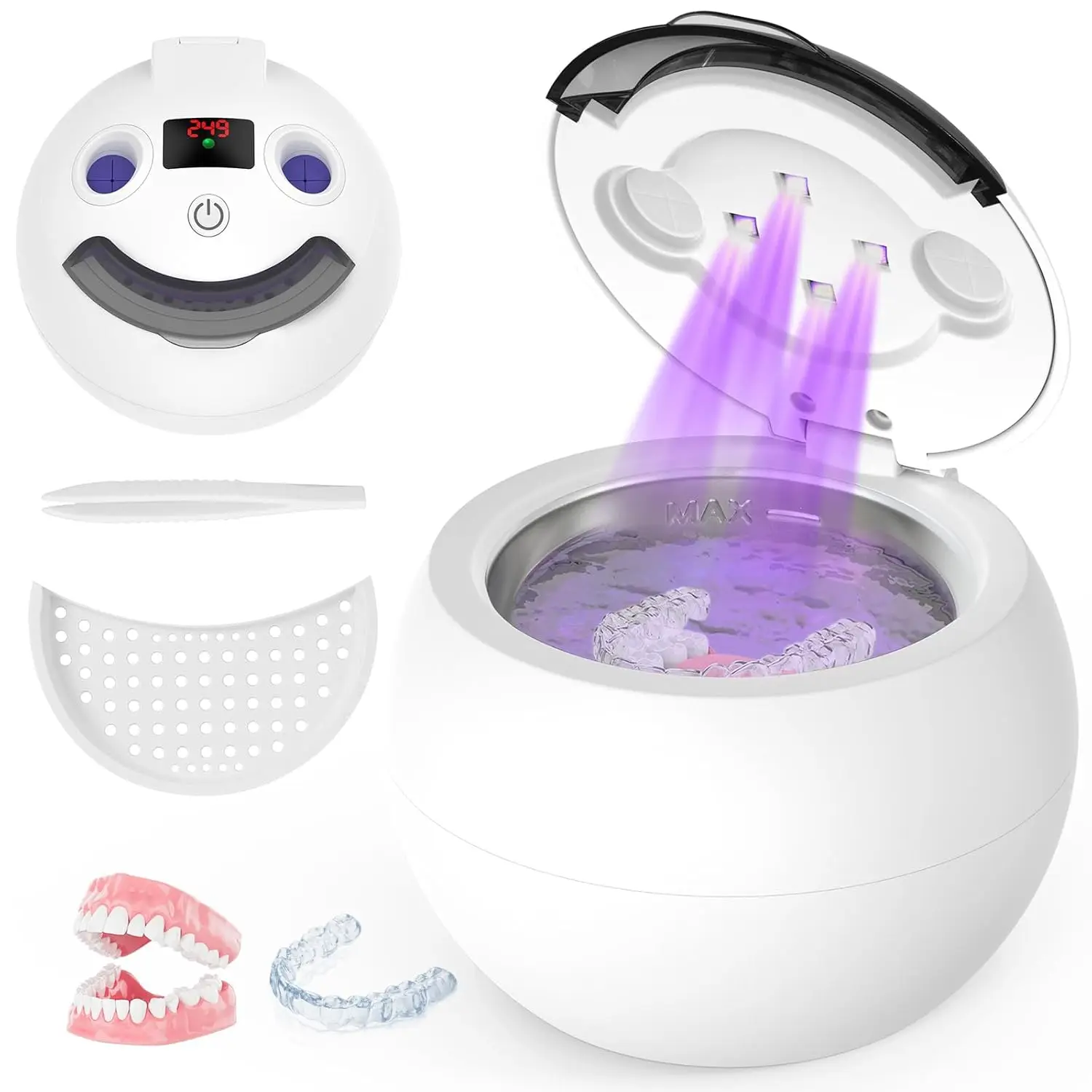Dental Ultrasonic Retainer Cleaner - 48kHz Dental Cleaning Pod for Denture, Braces, Mouth Guard, Toothbrush Heads, Jewelry, 4
Dental Ultrasonic Retainer Cleaner - 48kHz Dental Cleaning Pod for Denture, Braces, Mouth Guard, Toothbrush Heads, Jewelry, 4