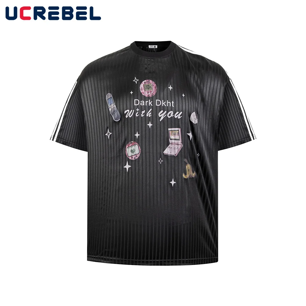 Print Striped Short Sleeve T-shirt Mens Spliced Summer Y2k High Street Crew Neck Loose Half-Sleeve Tshirt Men Jersey
Print Striped Short Sleeve T-shirt Mens Spliced Summer Y2k High Street Crew Neck Loose Half-Sleeve Tshirt Men Jersey