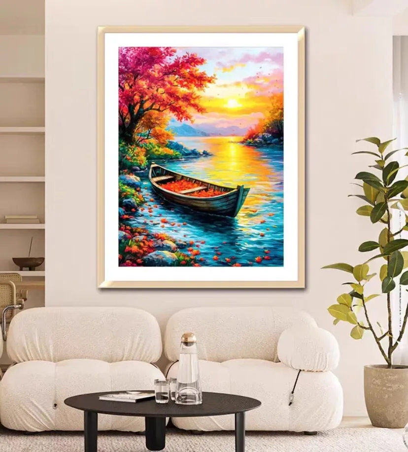 9ct 60x76cm Lakeside Boat Embroidery DIY Chinese Style Printed Kits Cross Stitch Needlework Set Home Decor Crafts 36 Colors
9ct 60x76cm Lakeside Boat Embroidery DIY Chinese Style Printed Kits Cross Stitch Needlework Set Home Decor Crafts 36 Colors