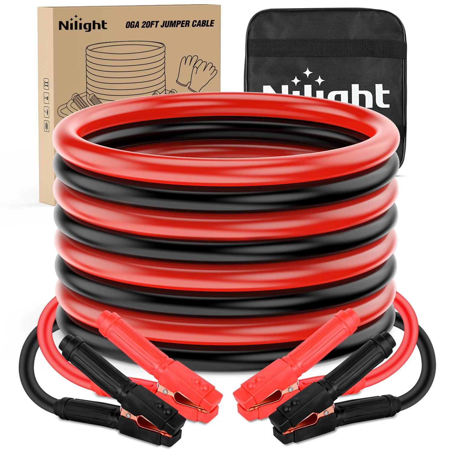 Nilight Jumper Cables for Car Battery 0 Gauge 20 FT Booster Cable Heavy Duty 1000 A CCA with Carrying Bag Jump Start Emergency Kit Pickup Truck RV Vans SUV
Nilight Jumper Cables for Car Battery 0 Gauge 20 FT Booster Cable Heavy Duty 1000 A CCA with Carrying Bag Jump Start Emergency Kit Pickup Truck RV Vans SUV