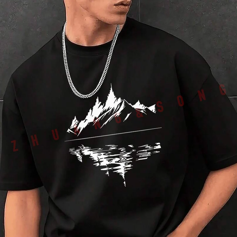 Mountain Reflection Printed Motorcycle T-Shirt Men Hip Hop Streetwear Unisex Casual Fashionable Short Sleeve Tops
Mountain Reflection Printed Motorcycle T-Shirt Men Hip Hop Streetwear Unisex Casual Fashionable Short Sleeve Tops