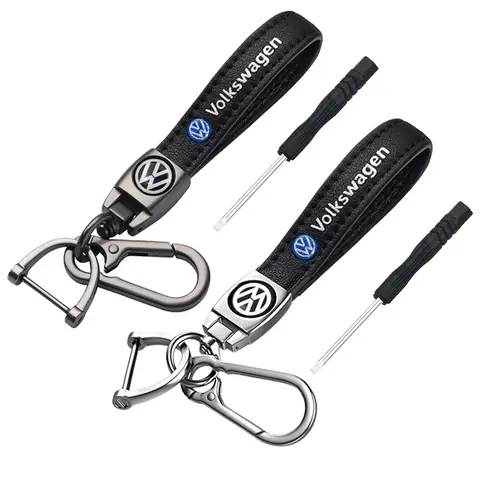 Luxury Leather Keyring Fashion Car Logo Keychain Pendant for Volkswagen Golf Passat Jetta Touareg Tiguan Polo Sharan Santana MK4