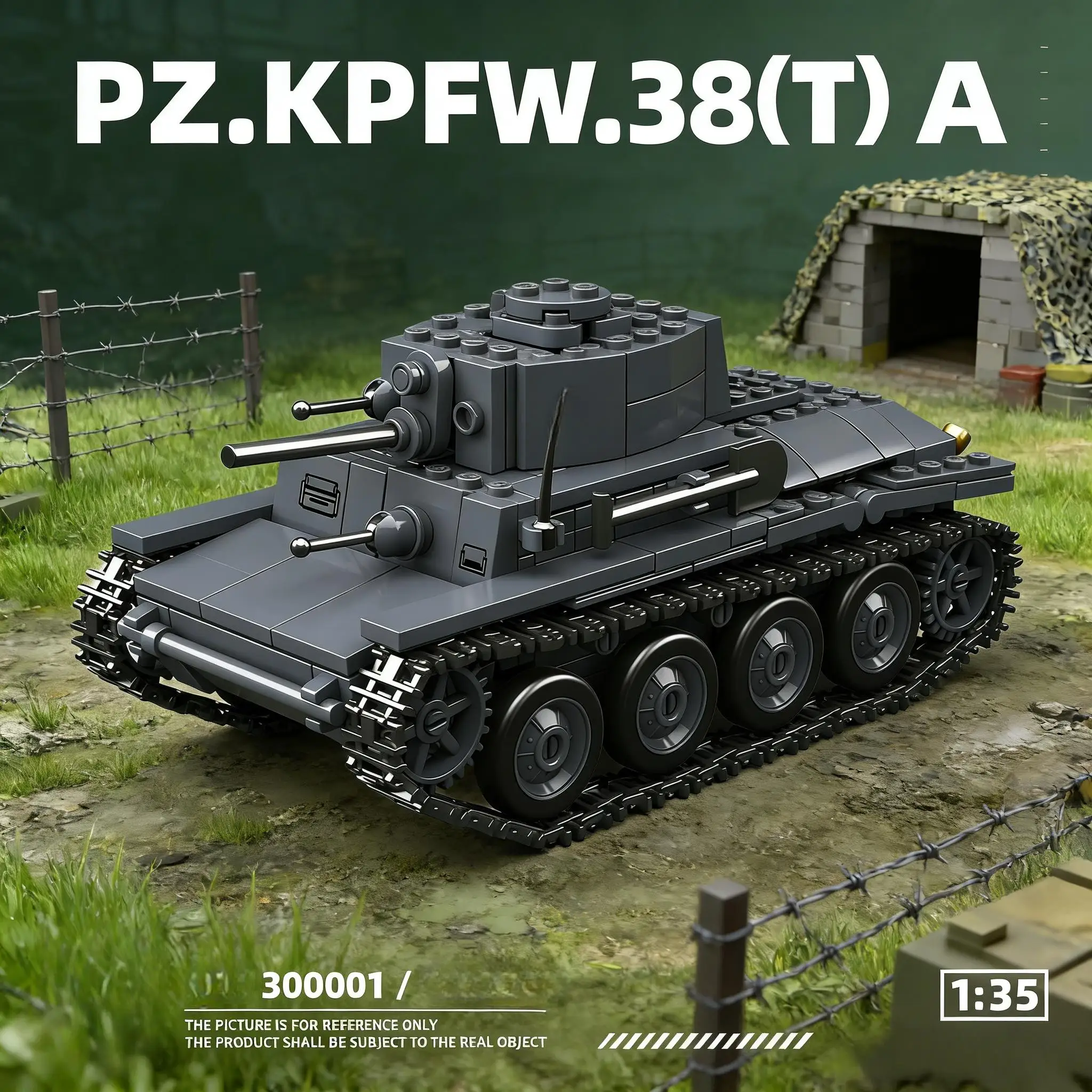 38T-A Light Tank Creative tank Series Building Blocks Model Toys PZ.KPFW.38(T) DIY tank Model Assembly Toy Set Xmas Gift
38T-A Light Tank Creative tank Series Building Blocks Model Toys PZ.KPFW.38(T) DIY tank Model Assembly Toy Set Xmas Gift
