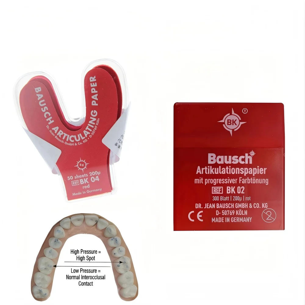 Bausch Dental Occlusal Paper 200µm BK01/02 Articulating Paper Pressure-Sensitive Color Marking Gradient Occlusion Indicator
Bausch Dental Occlusal Paper 200µm BK01/02 Articulating Paper Pressure-Sensitive Color Marking Gradient Occlusion Indicator