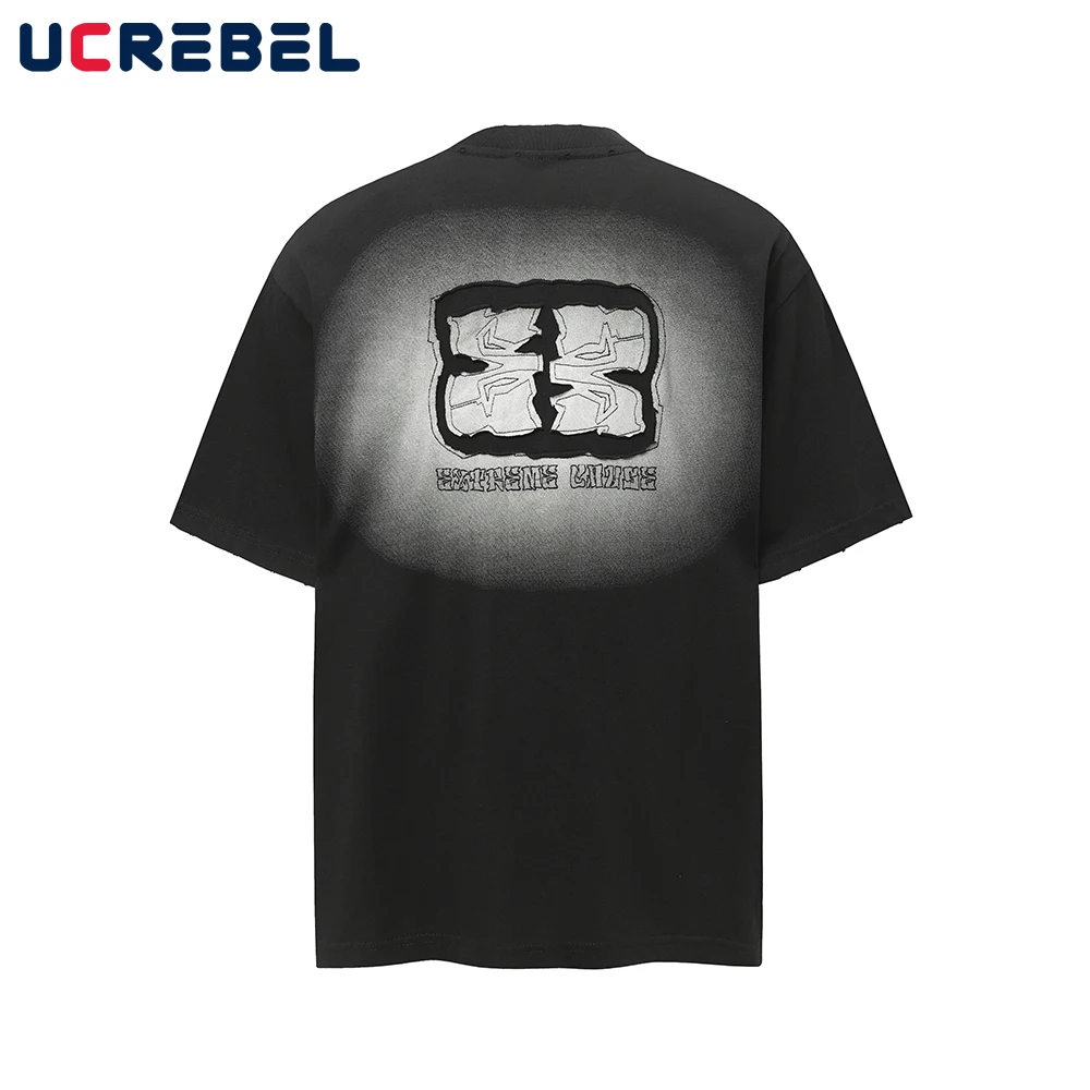 Patch Letter Short Sleeve T-shirt Mens High Street Summer Ripped Crew Neck Half-Sleeve Cotton Tee Men
Patch Letter Short Sleeve T-shirt Mens High Street Summer Ripped Crew Neck Half-Sleeve Cotton Tee Men