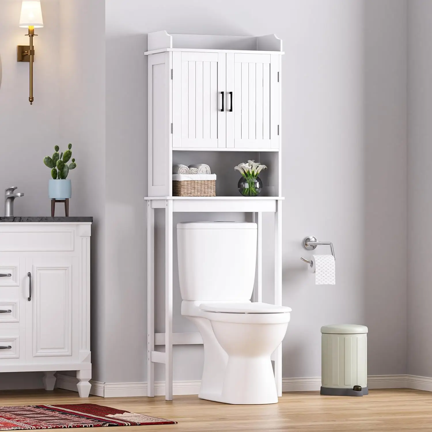 Over Toilet Storage Cabinet Freestanding Adjustable Shelf Rack Bathroom Space Saver White, Customized
Over Toilet Storage Cabinet Freestanding Adjustable Shelf Rack Bathroom Space Saver White, Customized