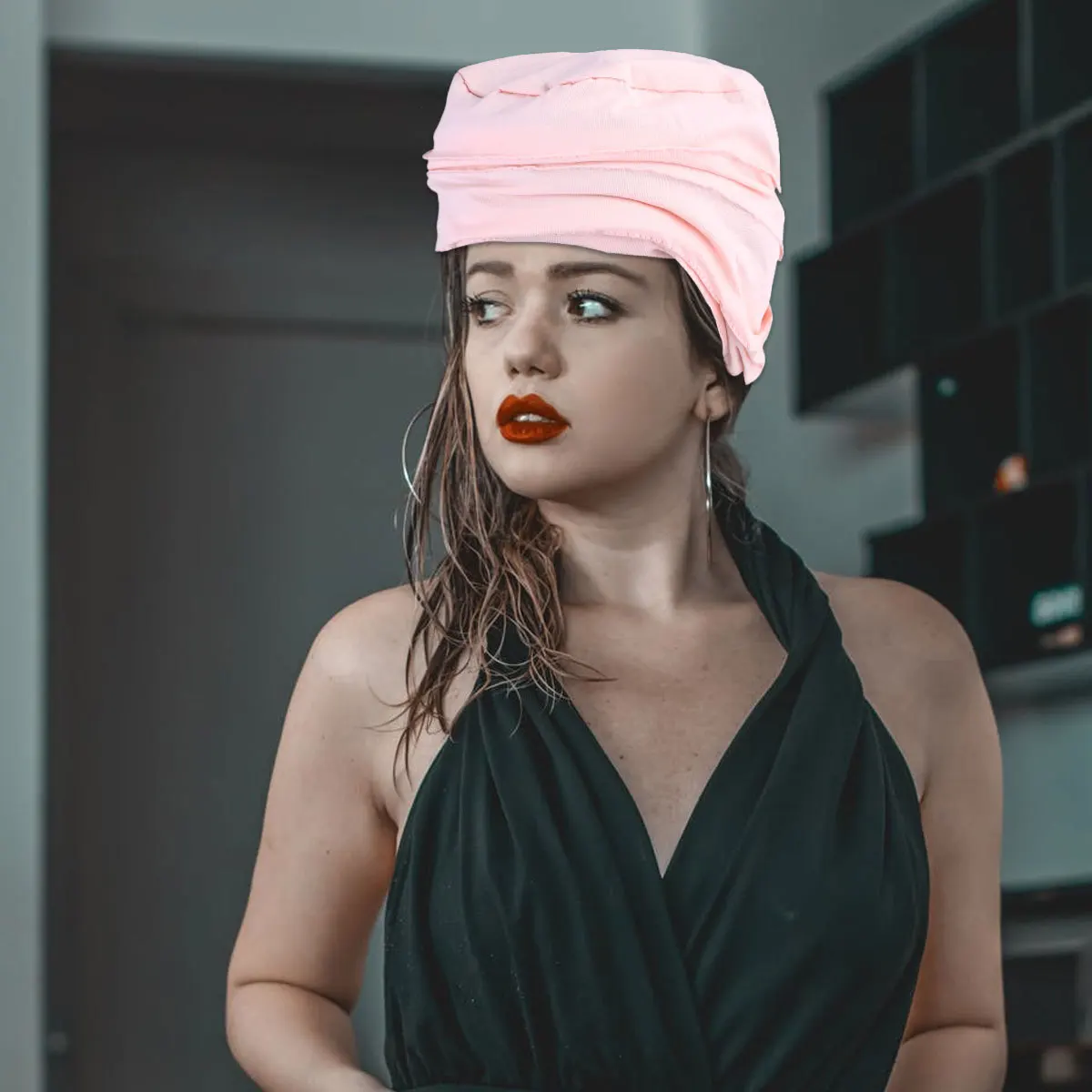 1Pcs Female Night Sleeping Cap Pink Elastic Double-Layer Hair Protection Sleeping Bonnet Night Cover for Hair Care 
1Pcs Female Night Sleeping Cap Pink Elastic Double-Layer Hair Protection Sleeping Bonnet Night Cover for Hair Care